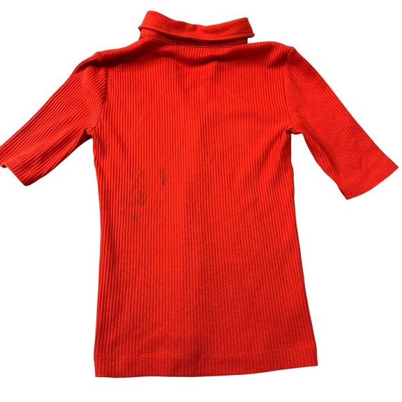 LOFT Women's Ribbed Polo Shirt Petite Size SP In Red - Picture 2 of 10